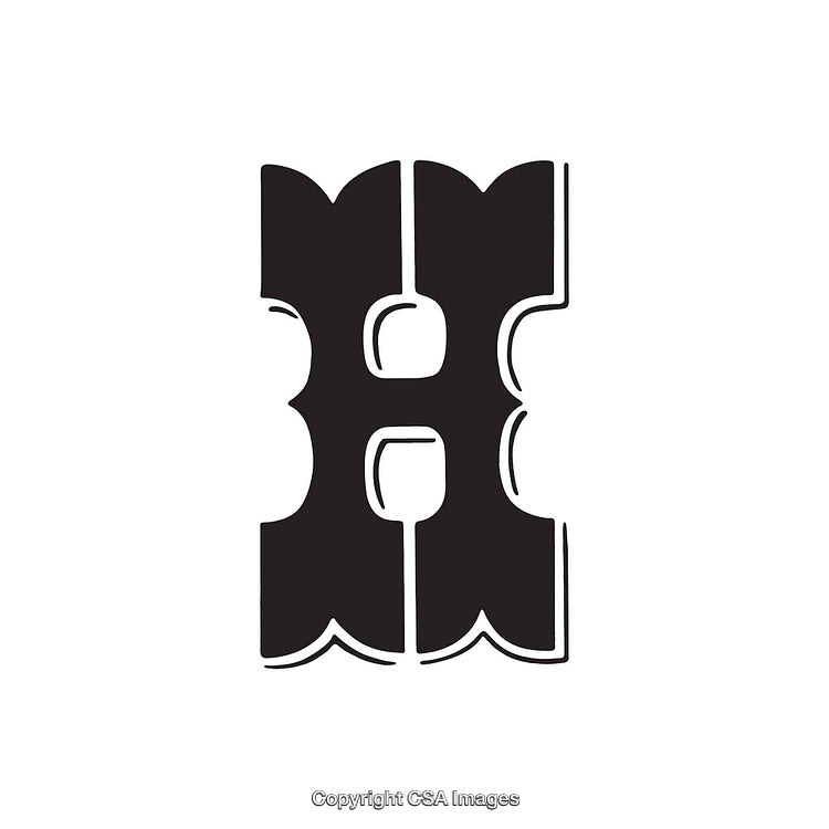 Stylized Black Letter H Over Minimal White Background