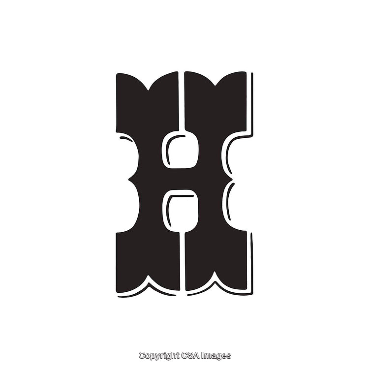 Stylized Black Letter H Over Minimal White Background