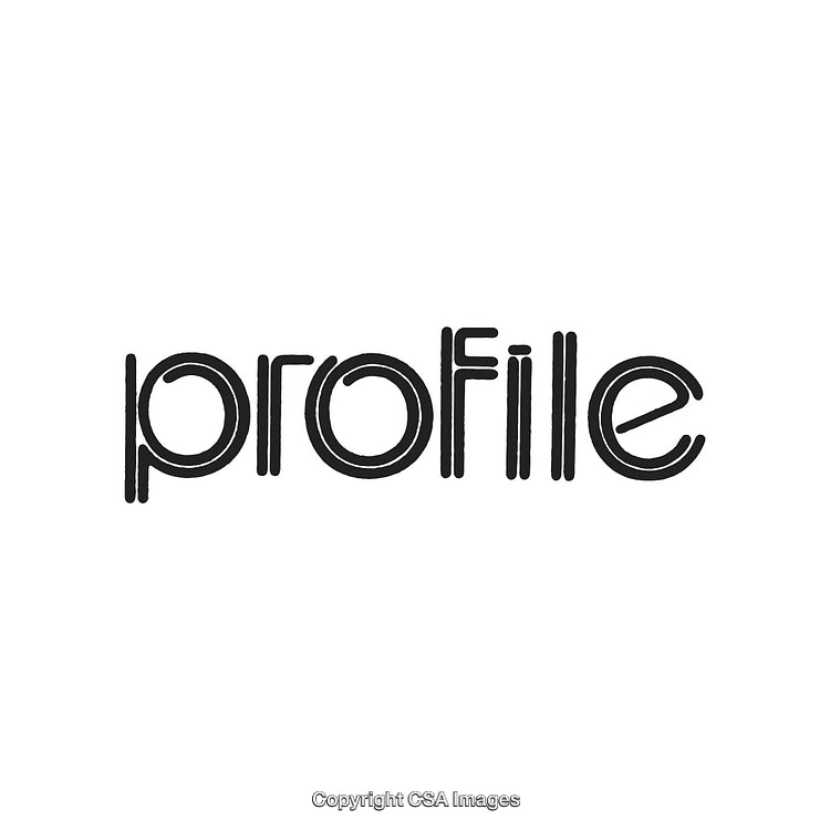 Creative Typography Design Featuring the Word 'Profile' in Stylish Black Font