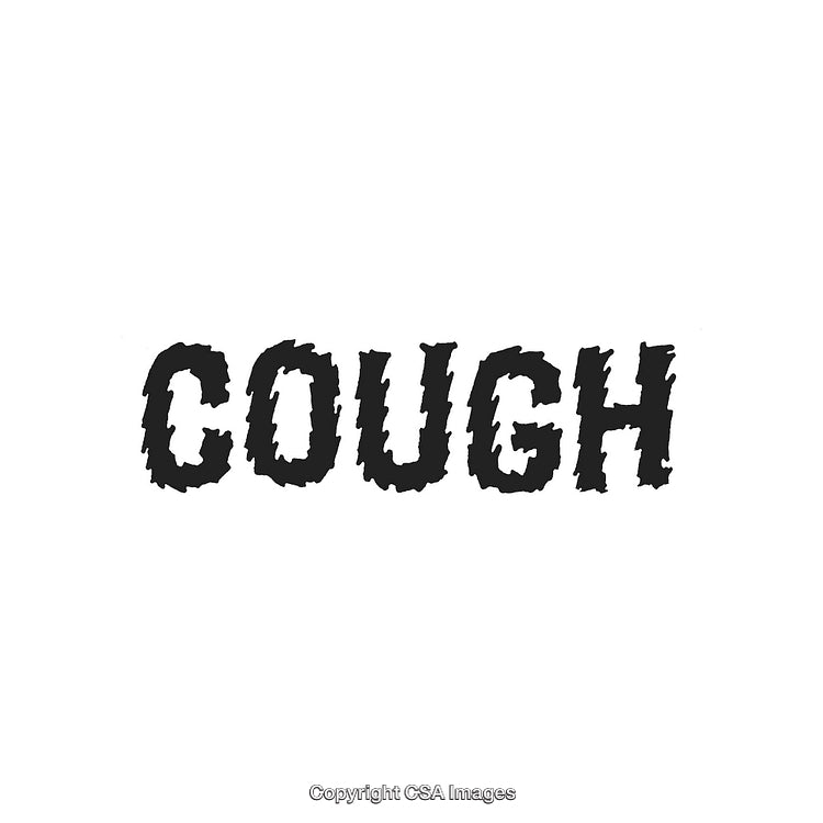 Bold Artistic Cough Text Design on White Background