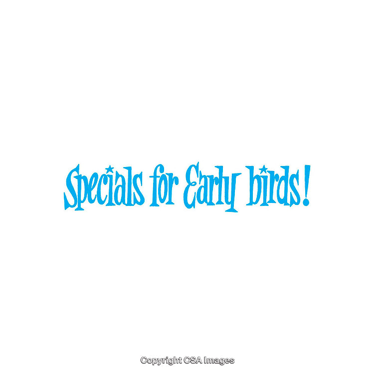 Vibrant Early Bird Specials Typography Design in Blue
