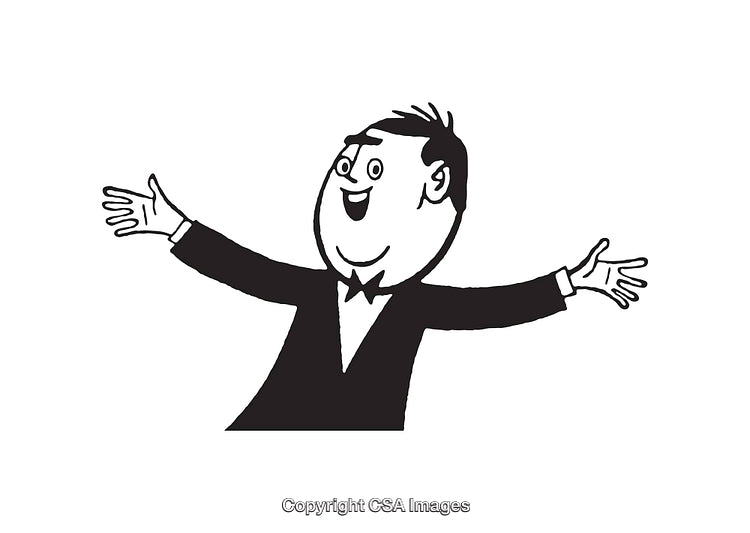 Cartoon Character in Jubilant Pose Expressing Joy and Enthusiasm
