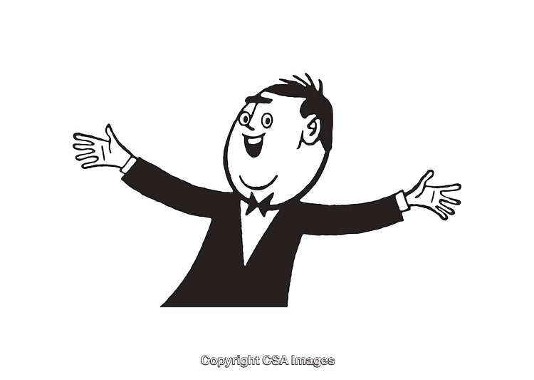 Cartoon Character in Jubilant Pose Expressing Joy and Enthusiasm