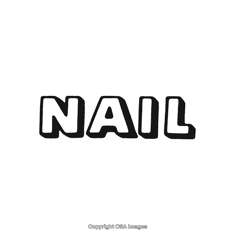 Bold Black Typography Depicting the Word 'Nail' on a White Background
