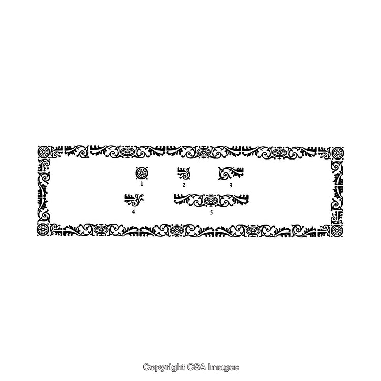 Ornamental Black and White Decorative Border Design with Intricate Patterns