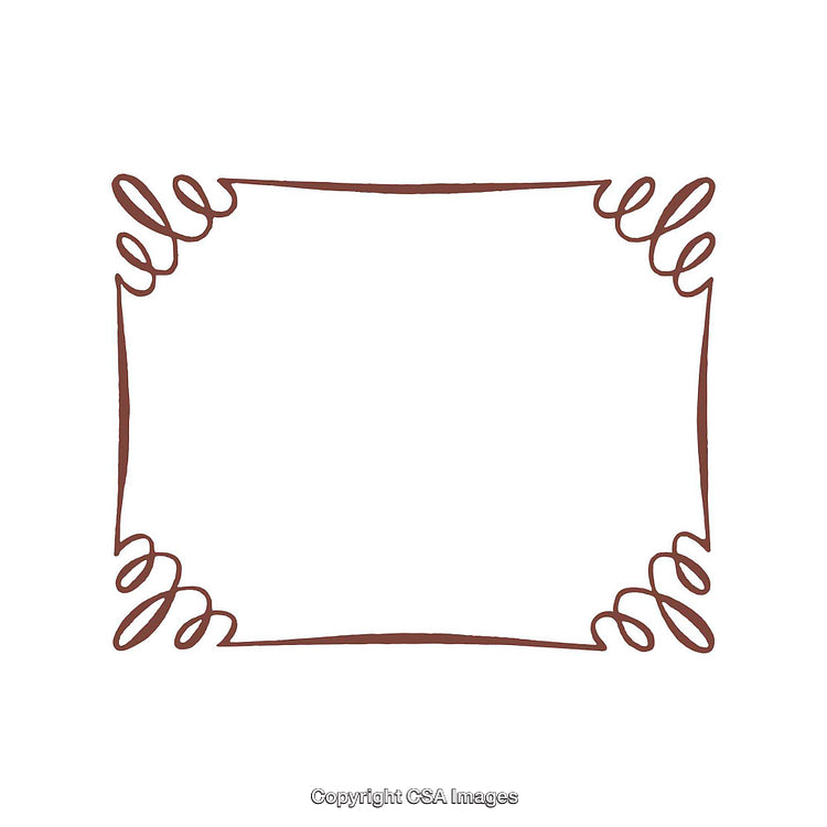 Elegant Abstract Border with Decorative Swirl Design in Brown