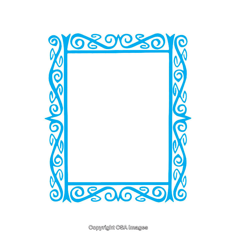Intricate Blue Frame With Decorative Swirls and Elegant Design