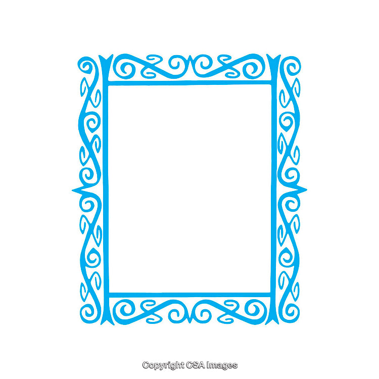 Intricate Blue Frame With Decorative Swirls and Elegant Design