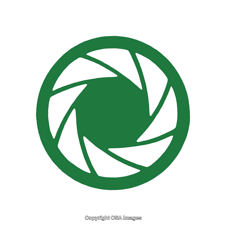 Green Aperture Symbol Representing Photography and Modern Design