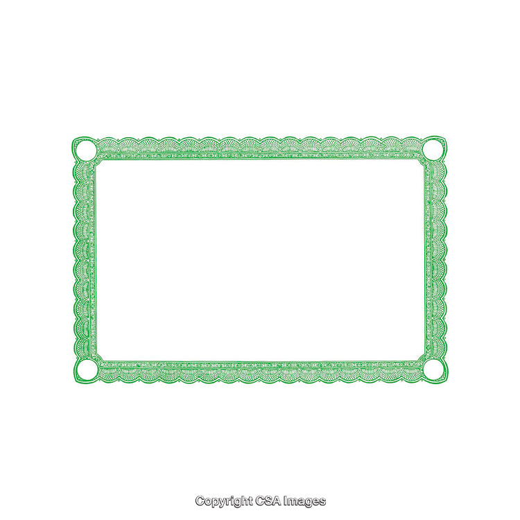 Green Intricate Border Design with Detailed Patterns on White Background