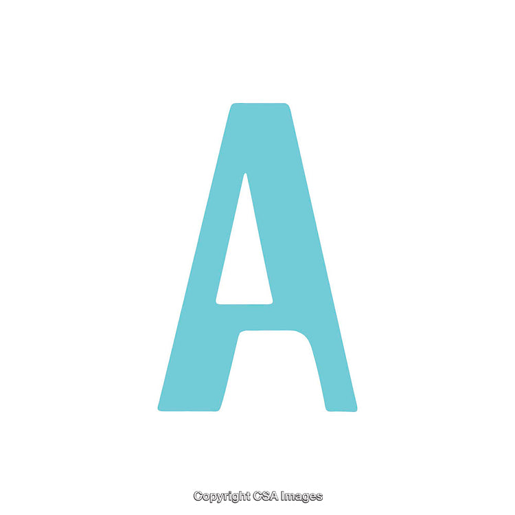 Blue Letter A Illustrated on a Clean White Background