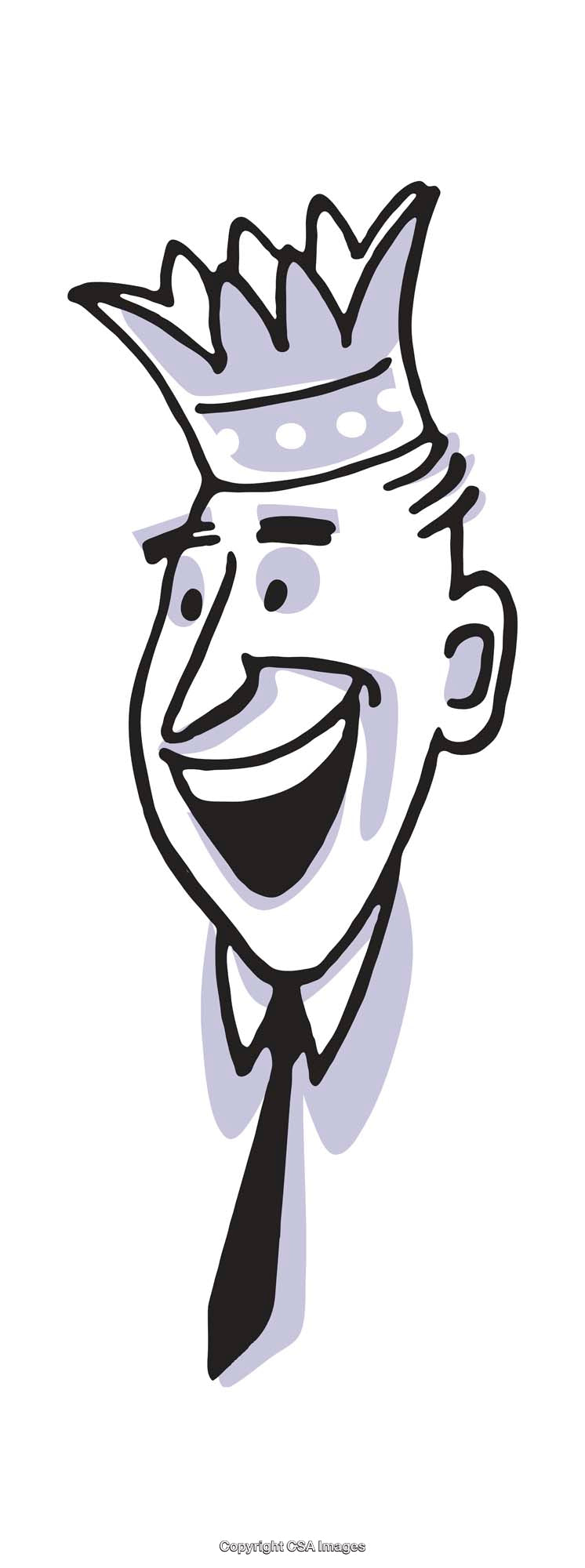 Illustration of a Smiling Cartoon Character Wearing a Crown