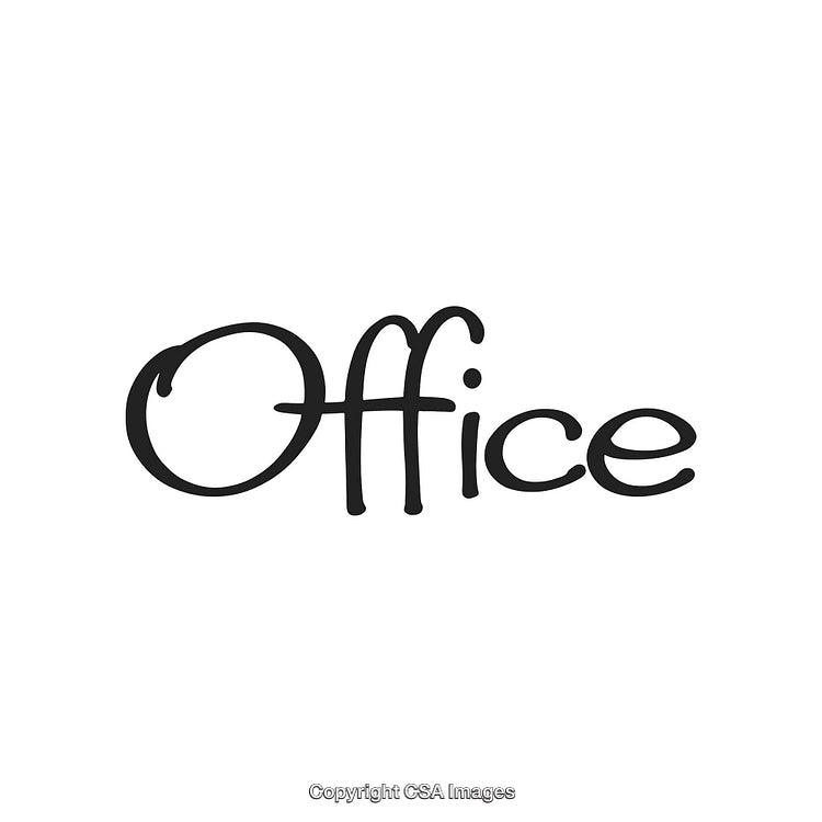 Stylish Handwritten 'Office' Text Design in Black on White Background