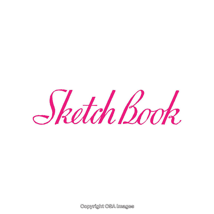 Pink Handwritten Sketch Book Text on a White Background