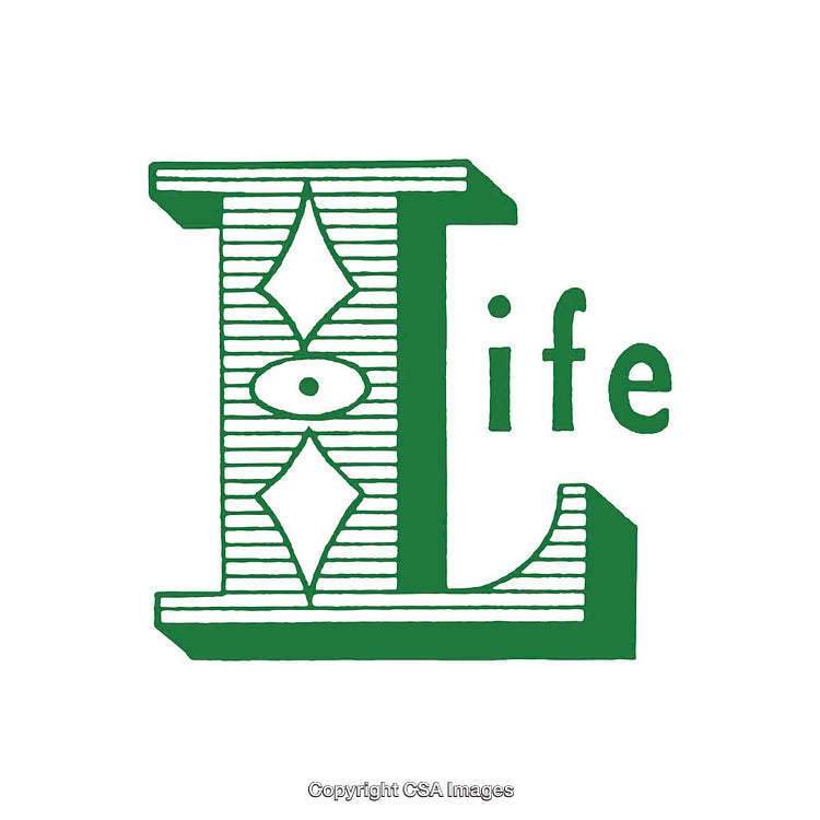 Green Decorative Letter Design with Ornamental and Text Elements