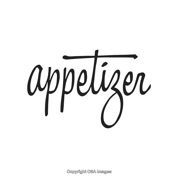 Calligraphic Text of 'Appetizer' in Elegant Handwritten Style on White Background