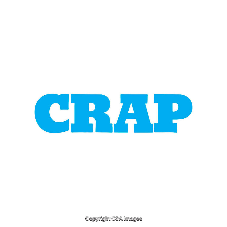 Bold Blue Typography of a Slang Term Displayed on White Background