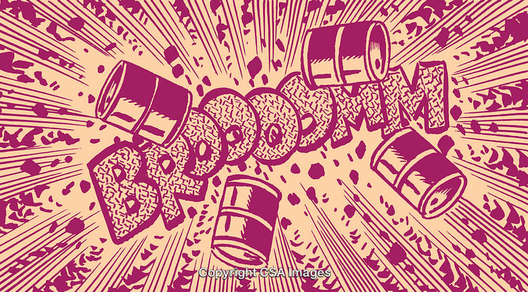 Explosive Comic Book Action Illustration with Dynamic Exploding Elements