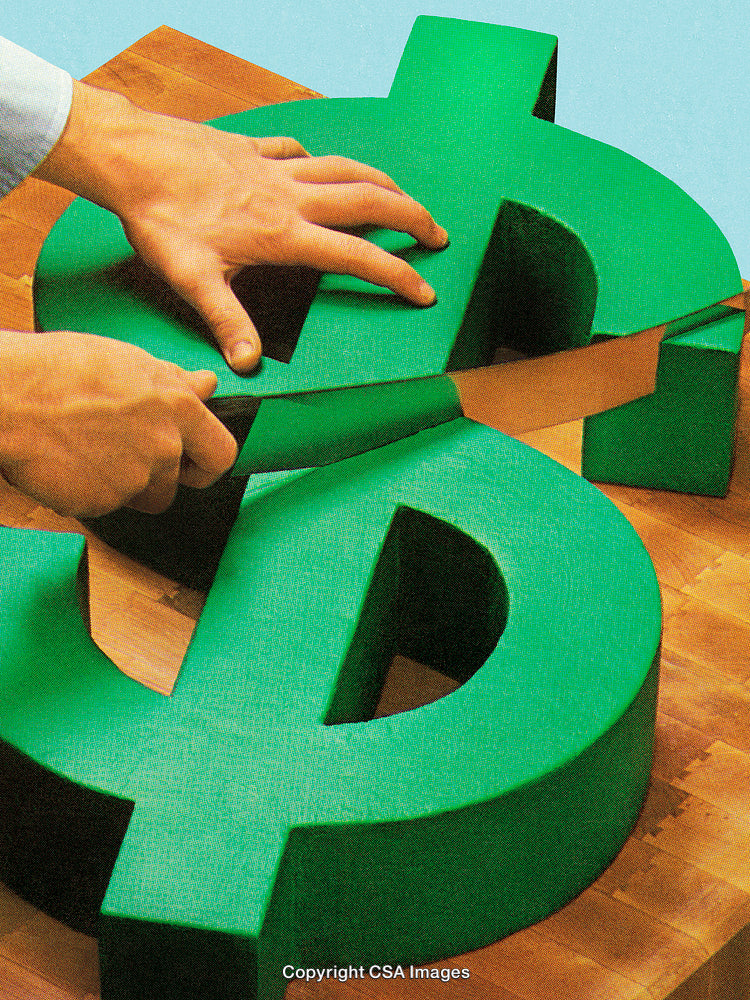 Slicing a Large Dollar Symbol Conceptualizing Financial Distribution