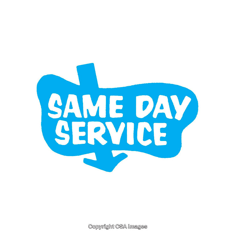 Vibrant Blue Same Day Service Conceptual Design Illustration