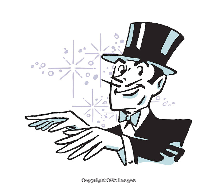 Vintage Style Illustration of a Handsome Man in a Classy Top Hat