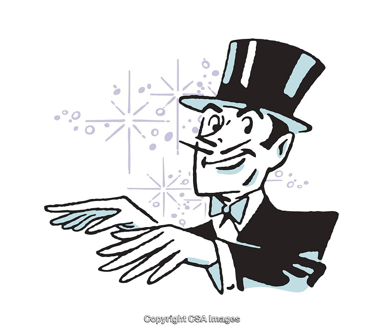 Vintage Style Illustration of a Handsome Man in a Classy Top Hat