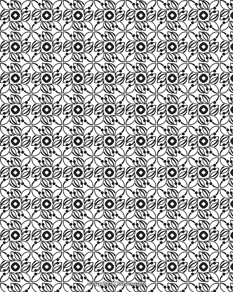 Seamless Black and White Floral Pattern for Elegant Decorative Backgrounds