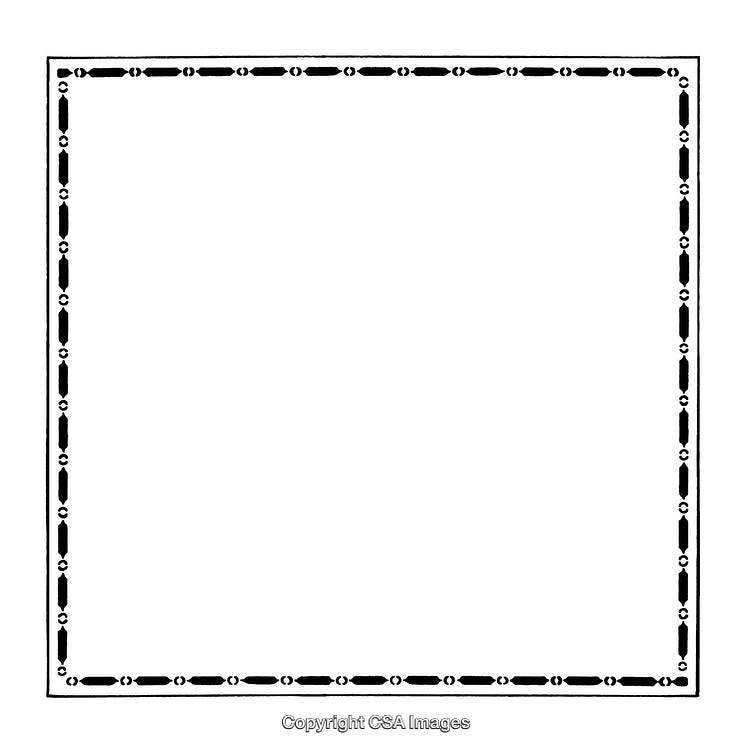 Elegant Black and White Decorative Border with Geometric Design Pattern