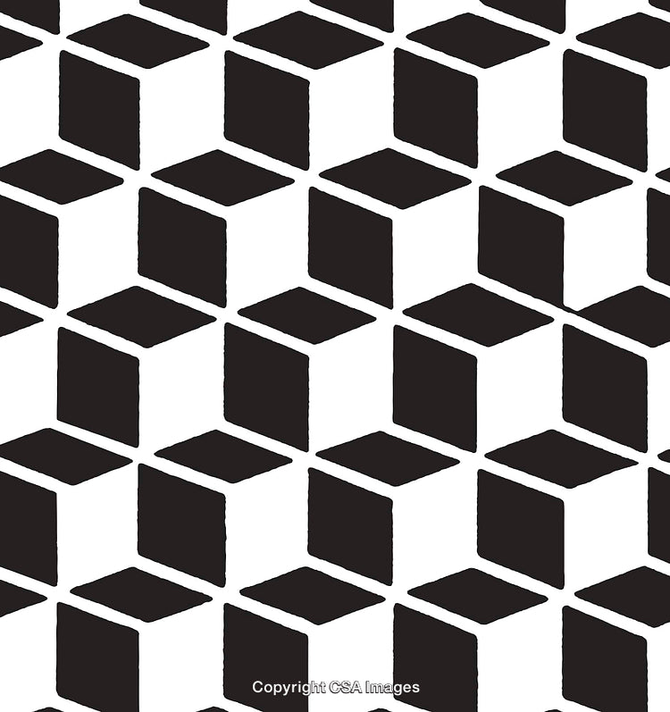 Abstract Black and White Geometric Cube Pattern Background Design
