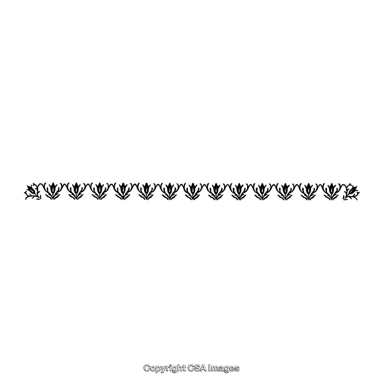 Elegant Black and White Floral Style Decorative Border Illustration