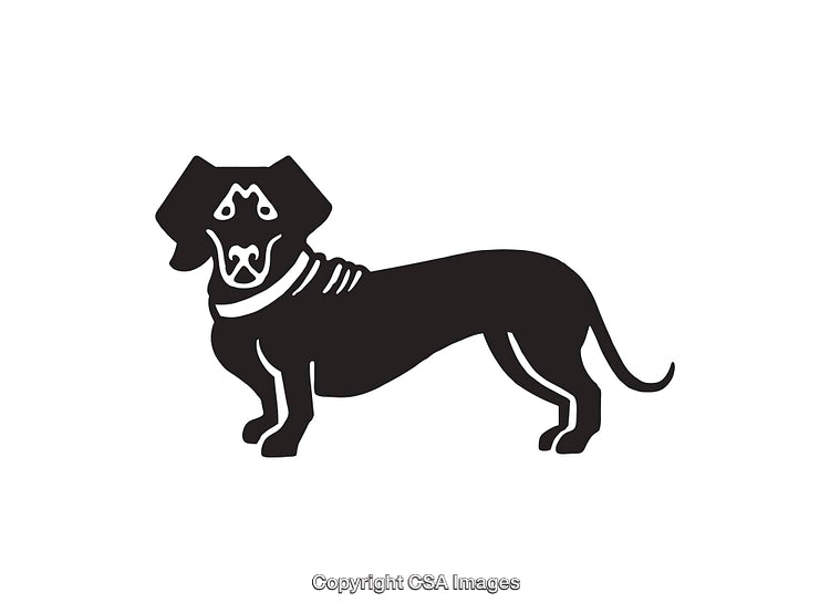 Silhouette Illustration of a Standing Dog in Minimalist Design Style