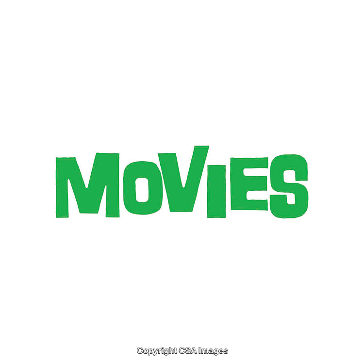 Green Text Design with the Word 'Movies' in a Simple Font