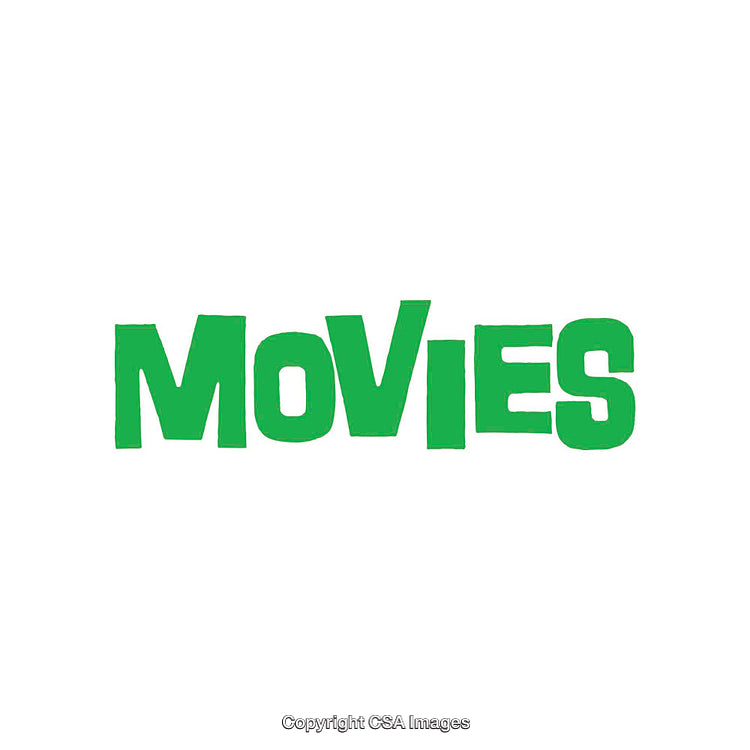 Green Text Design with the Word 'Movies' in a Simple Font