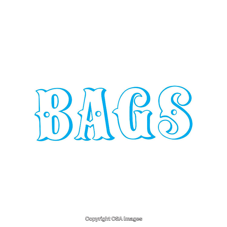 Elegant Typography Highlighting the Word 'Bags' in Stylish Blue Font