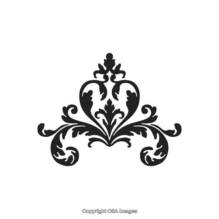 Elegant Black and White Decorative Ornamental Design Vector Illustration