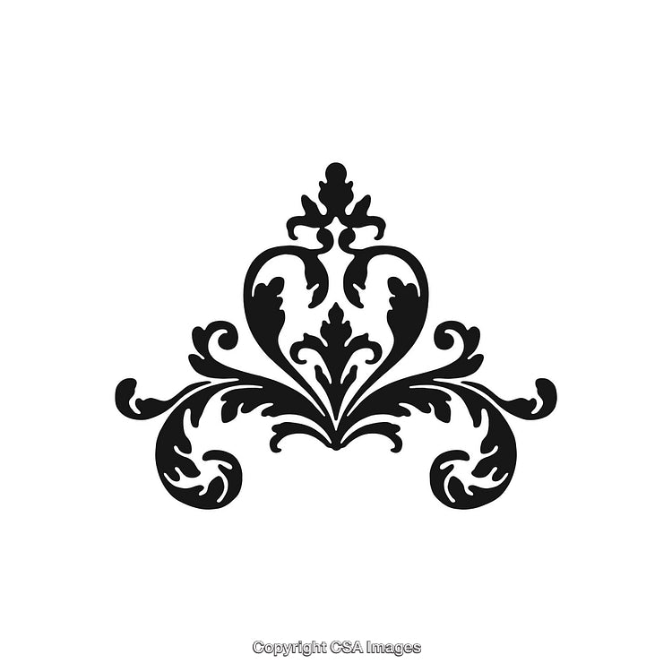 Elegant Black and White Decorative Ornamental Design Vector Illustration