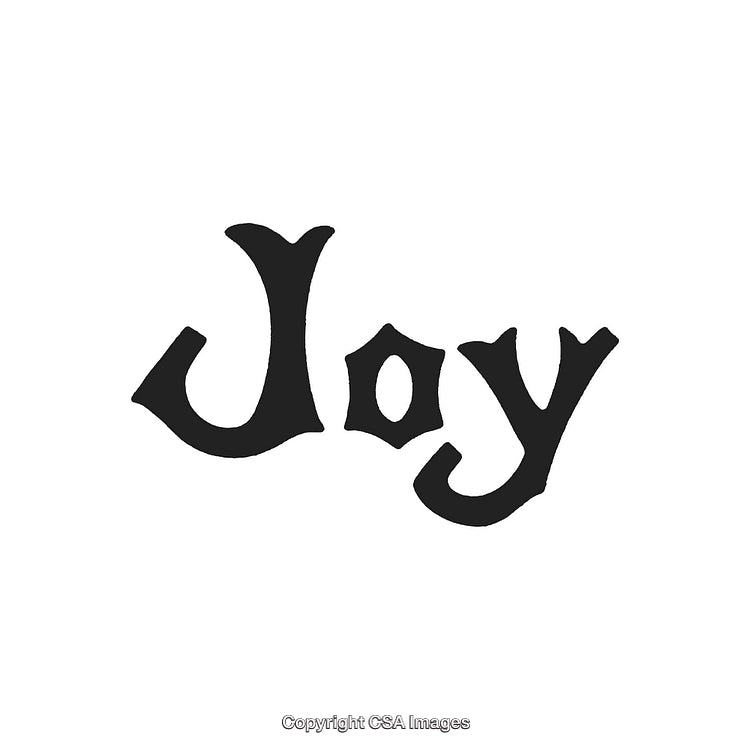 Artistic Handcrafted Font Displaying the Word 'Joy' in Bold Style