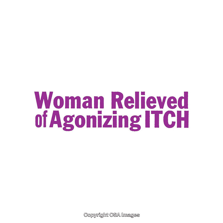 Bold Purple Text Promoting Relief from Agonizing Sensations on a White Background