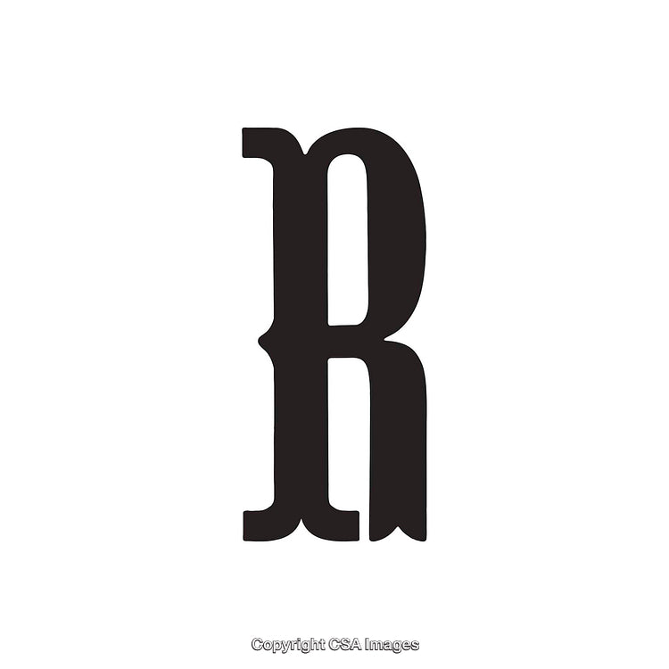 Stylized Sans-Serif Letter R Rendered in Minimalist Black Design