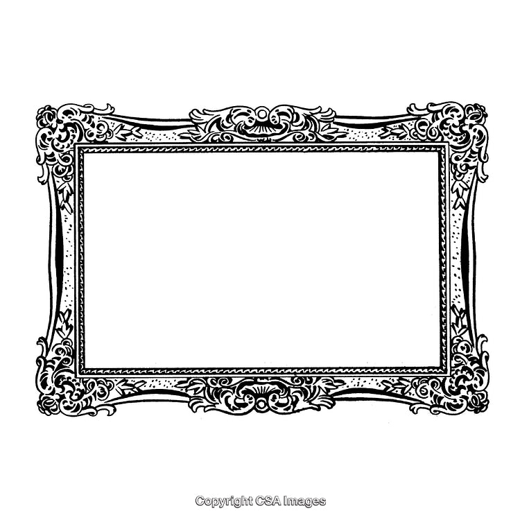 Intricate Black and White Ornate Decorative Border Design