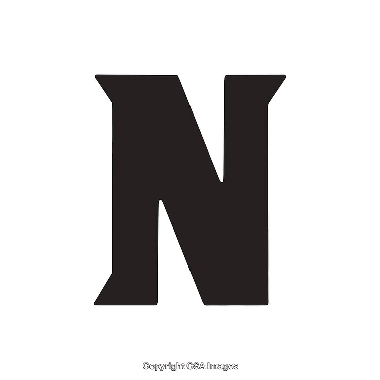 Bold Black Letter N on a White Background Symbolizing Simplicity