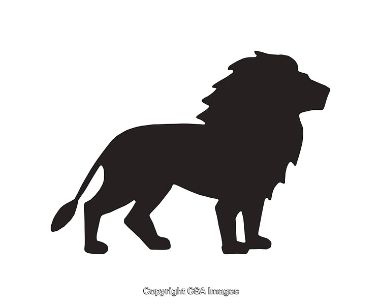 Majestic Lion Silhouette in Black and White Icon Style