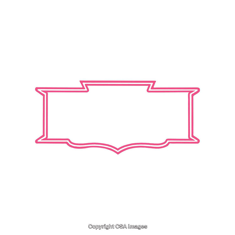 Elegant Pink Outline Frame with Decorative Border On White Background