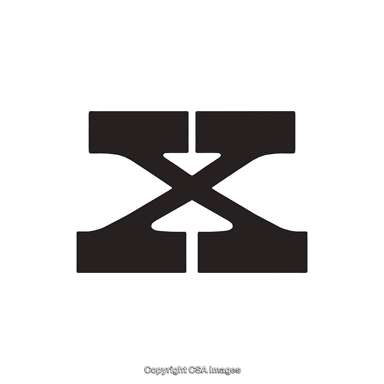 Bold Black Letter X on a White Background in Minimalist Style