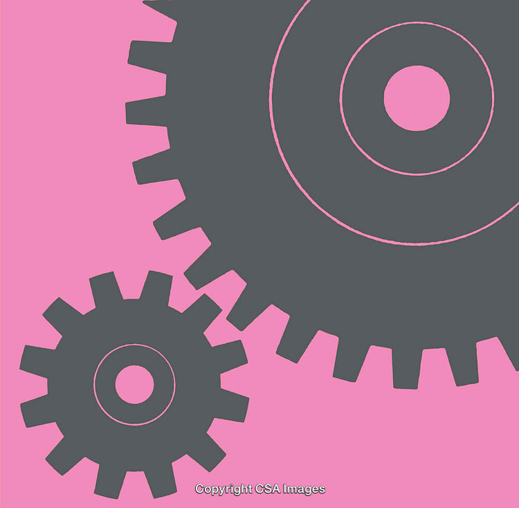 Abstract Gears Design with Pink and Gray Color Art Illustration