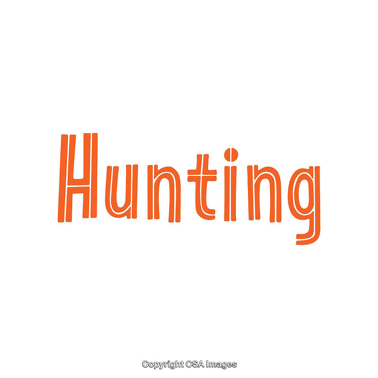 Bold Orange Text Depicting the Word Hunting in Creative Font Style