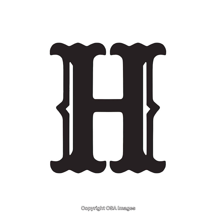 Stylized Black Letter H Icon with Elegant Serif Design