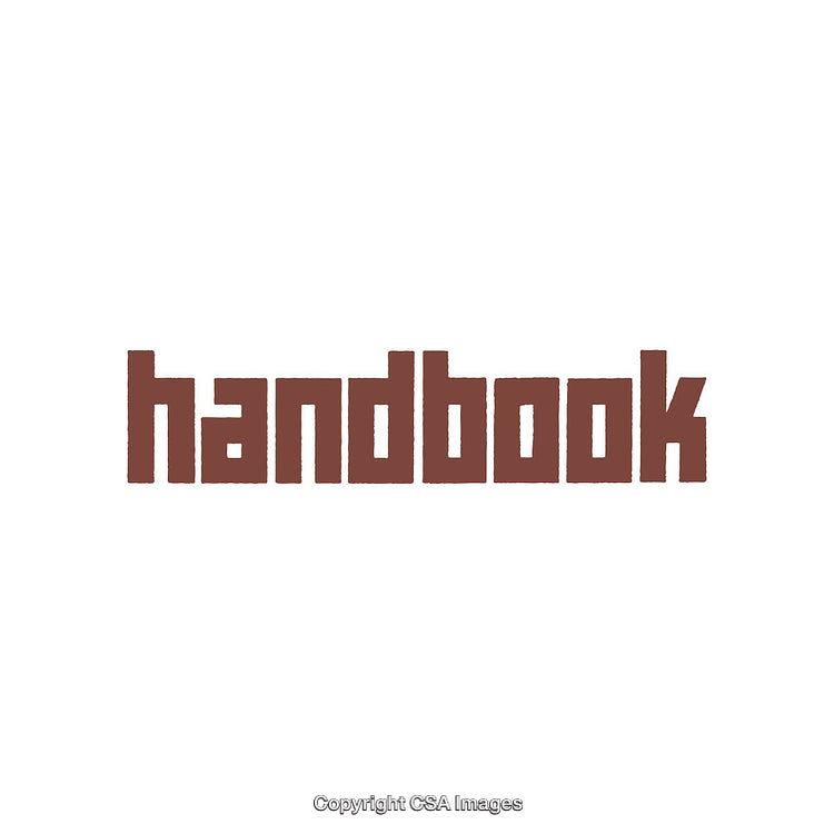 Word "Handbook" Displayed in Bold Brown Font on White Background
