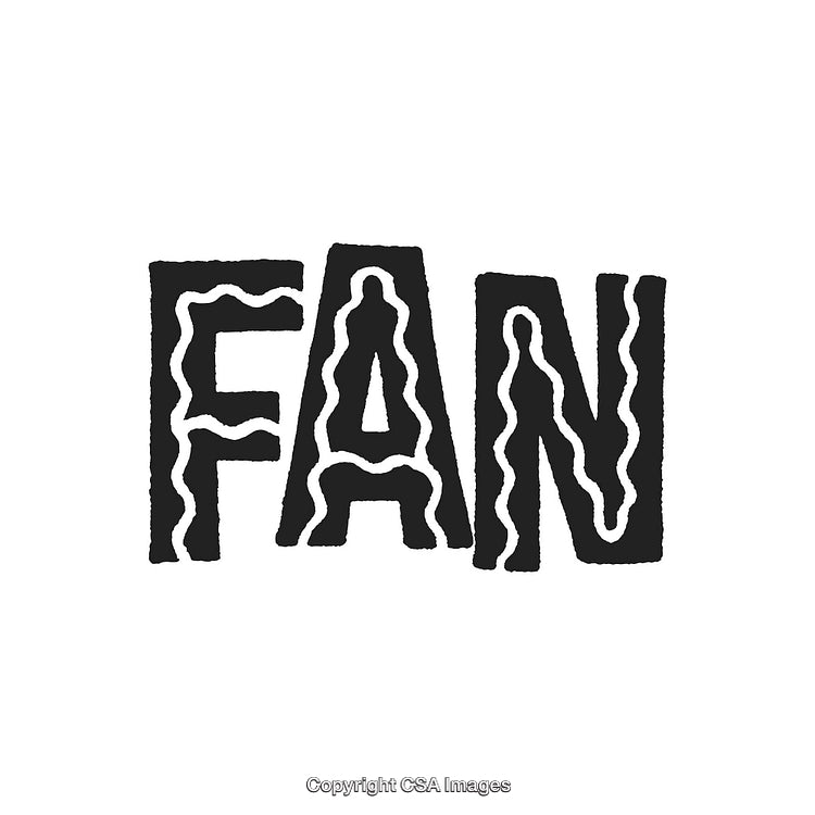 Bold Text Graphic With Wavy Line Decoration in Black and White