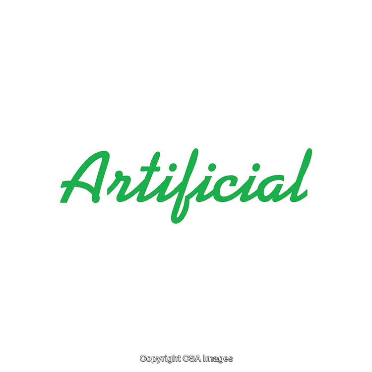 Minimalistic Single Word Design Featuring the Term Artificial in Green Font